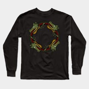 DRAGON EATING LOOP TATTOO FLASH Long Sleeve T-Shirt